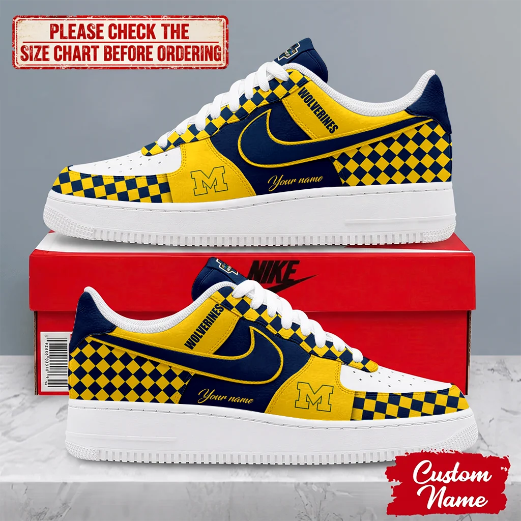 Limited Edition – Customized NCAA Michigan Wolverines Af1 Shoes