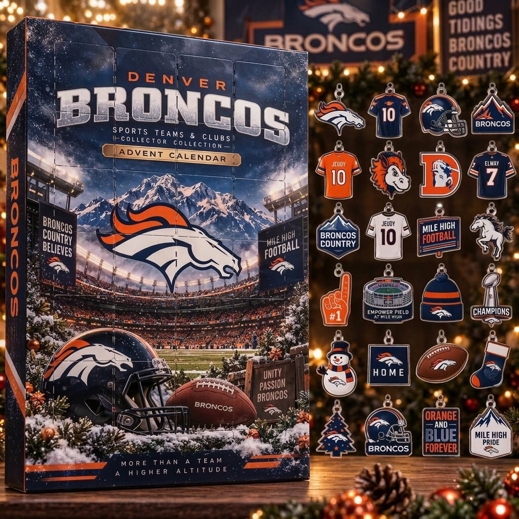 Denver Broncos Christmas Advent Calendar Christmas Eve Countdown Football Fans Gift