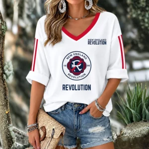 Limited Edition – Customized MLS New England Revolution Women’s V-Neck Long Sleeve Shirt
