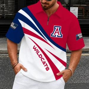 Limited Edition – Customized NCAA Arizona Wildcats Quarter-Zip Polo Shirt