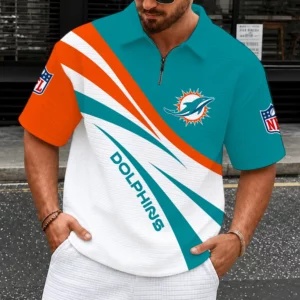 Limited Edition – Customized NFL Miami Dolphins Quarter-Zip Polo Shirt
