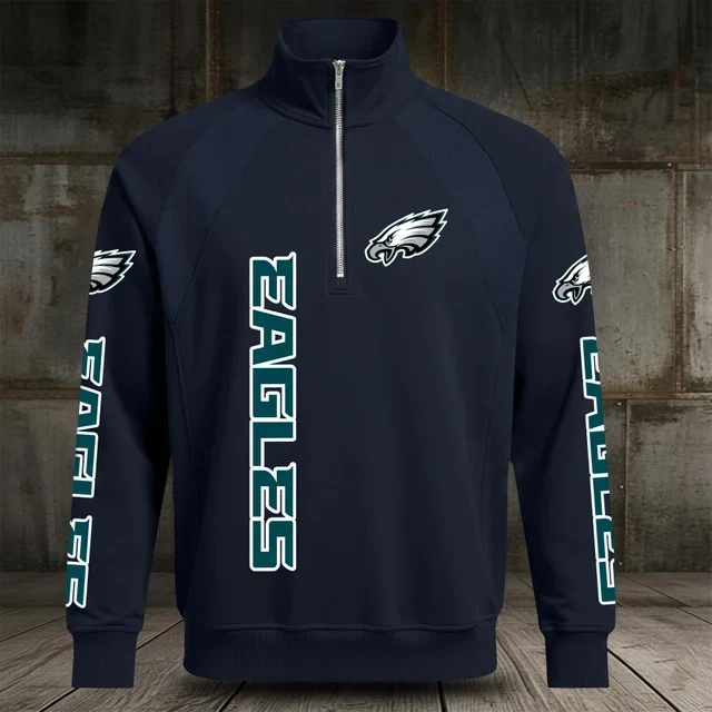 Limited Edition – Customized NFL Philadelphia Eagles Men’s Multicolor Quarter-Zip Pullover