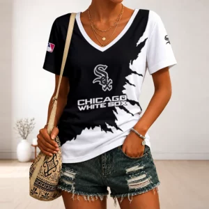 Limited Edition – Customized MLB Chicago White Sox V-Neck Female Shirt