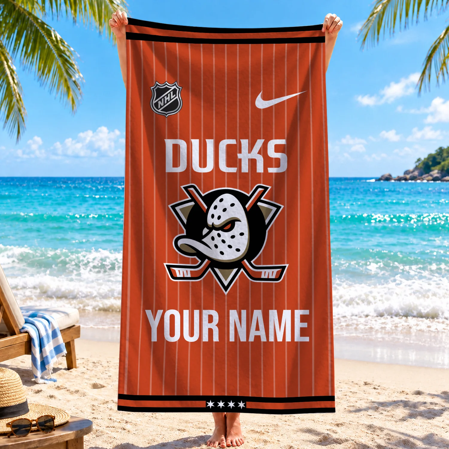 Limited Edition – Customized NHL Anaheim Ducks Beach Towel