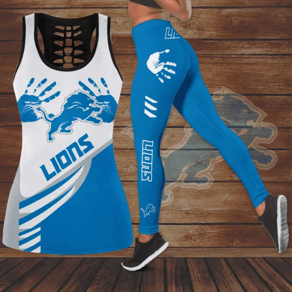 Limited Edition – Customized NFL Detroit Lions Hollow Tank Top & Leggings Set