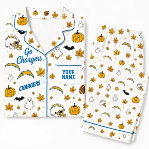 Limited Edition – Customized NFL Los Angeles Chargers Halloween Long Pajamas Set