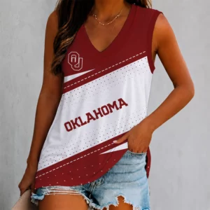 Limited Edition – Customized NCAA Oklahoma Sooners Women’s V-Neck Tank Top