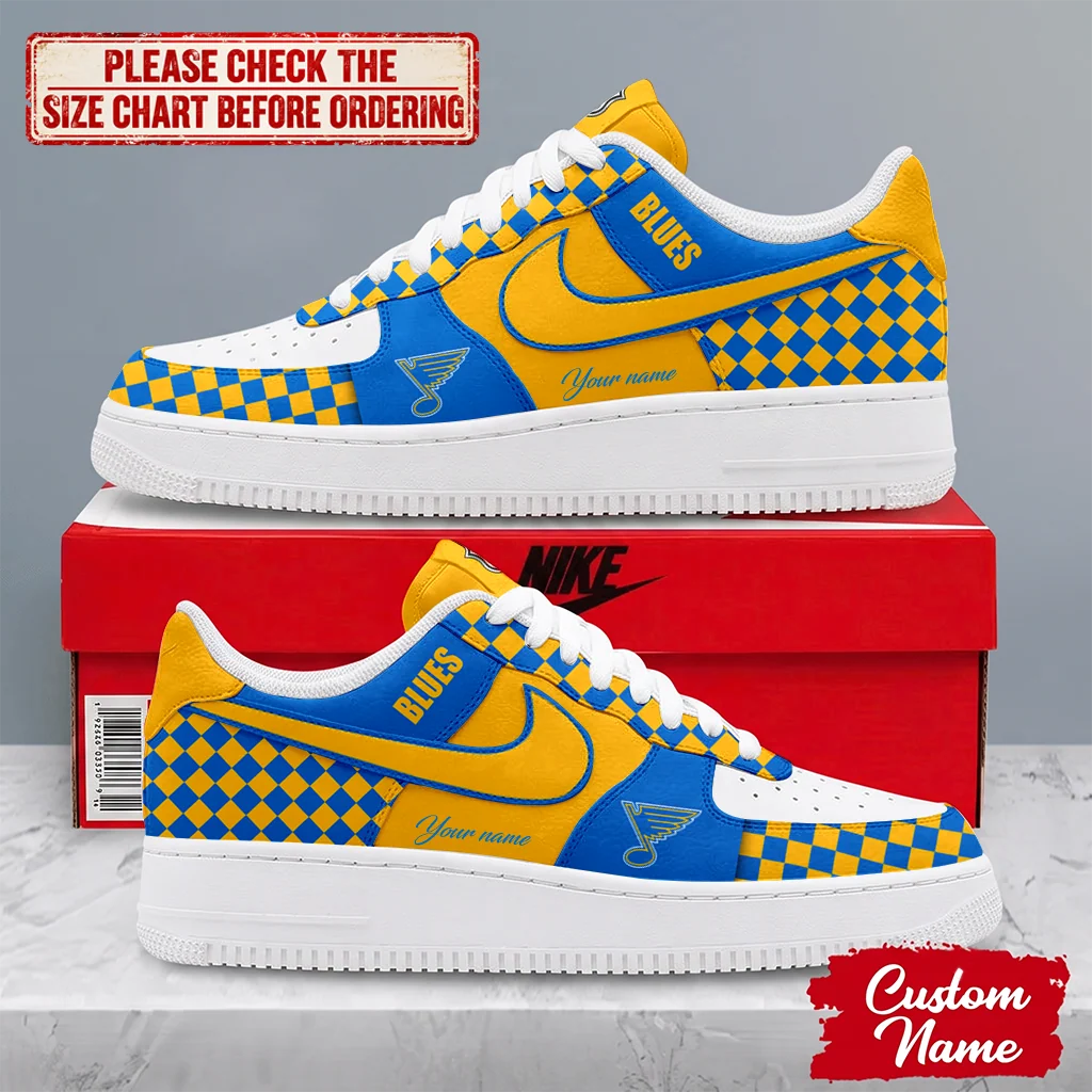 Limited Edition – Customized NHL St. Louis Blues Af1 Shoes