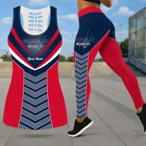 Limited Edition – Customized NHL Washington Capitals Leggings & Hollow Tank Top Set