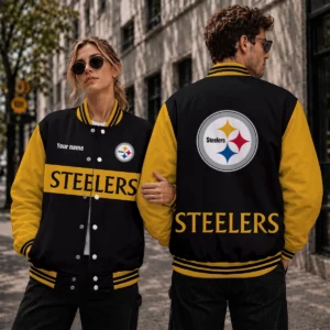 Limited Edition – Customized NFL Pittsburgh Steelers Satin Varsity & Baseball Jacket