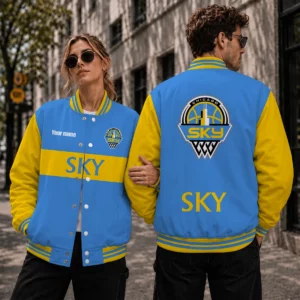 Limited Edition – Customized WNBA Chicago Sky Baseball Jacket, Satin Varsity Jacket