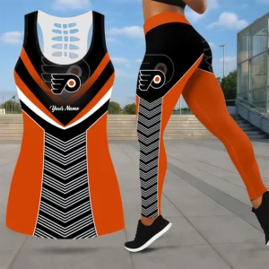Limited Edition – Customized NHL Philadelphia Flyers Leggings & Hollow Tank Top Set