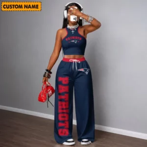 Limited Edition – Customized NFL New England Patriots Women’s Crop Top & Long Pants Set