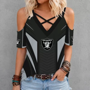 Limited Edition – Customized NFL Las Vegas Raiders Criss Cross V-Neck Top
