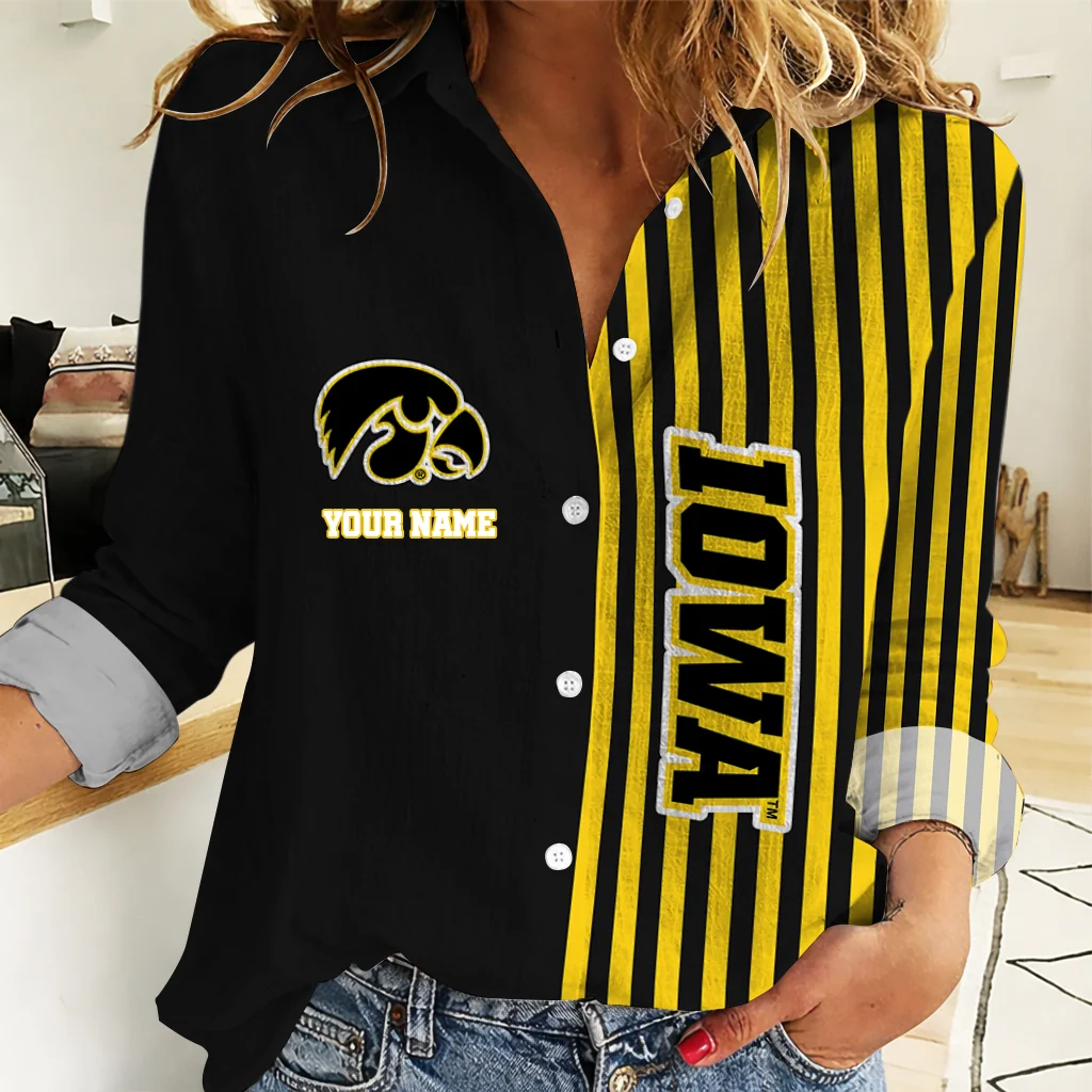 Limited Edition – Customized NCAA Iowa Hawkeyes Women Casual Shirt For Fan