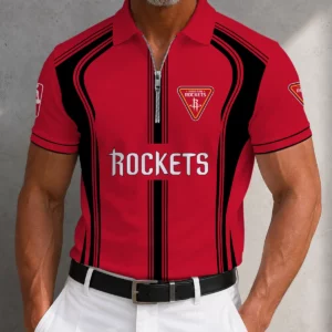 Limited Edition – Customized NBA Houston Rockets Zip Polo Shirt