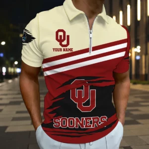 Limited Edition – Customized NCAA Oklahoma Sooners Zip Polo Shirt