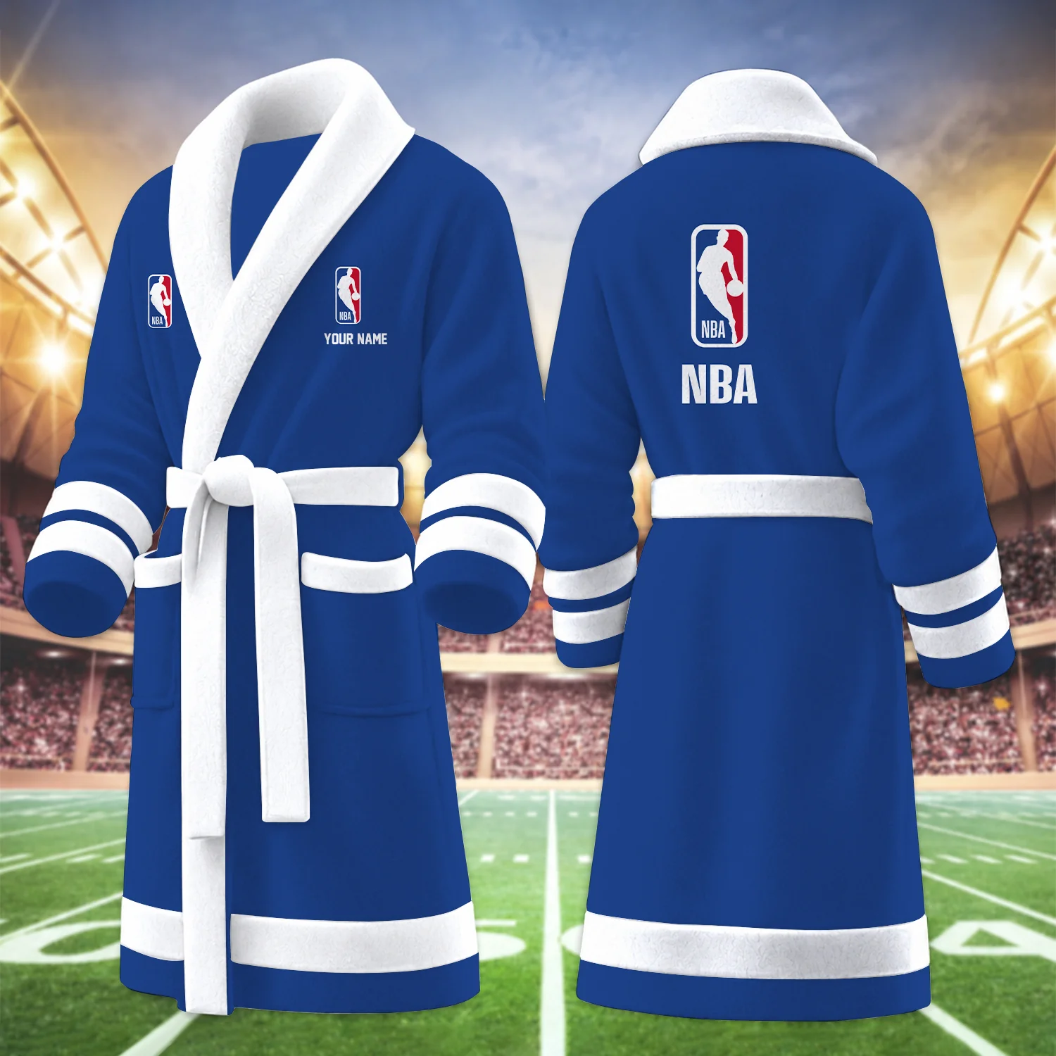 Limited Edition – Customized NBA National Basketball Association Multicolor Fleece Bathrobe