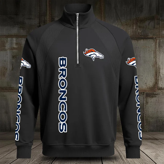 Limited Edition – Customized NFL Denver Broncos Men’s Multicolor Quarter-Zip Pullover