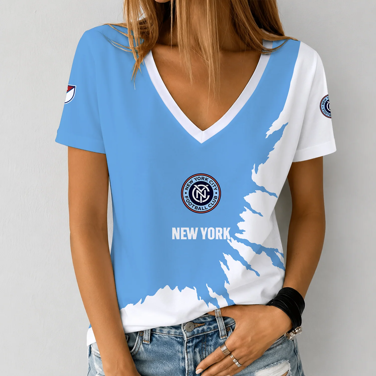 Limited Edition – Customized MLS New York City FC V-Neck Female Shirt