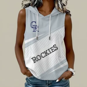 Limited Edition – Customized MLB Colorado Rockies Women’s Sleeveless Hooded Pocket Tank Top