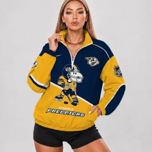 Limited Edition – Customized NHL Nashville Predators V-Neck Zipper Sweatshirt Jacket