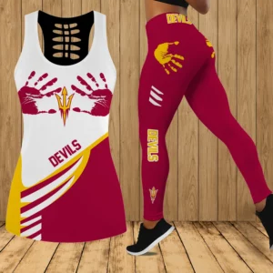 Limited Edition – Customized NCAA Arizona State Sun Devils Hollow Tank Top & Leggings Set