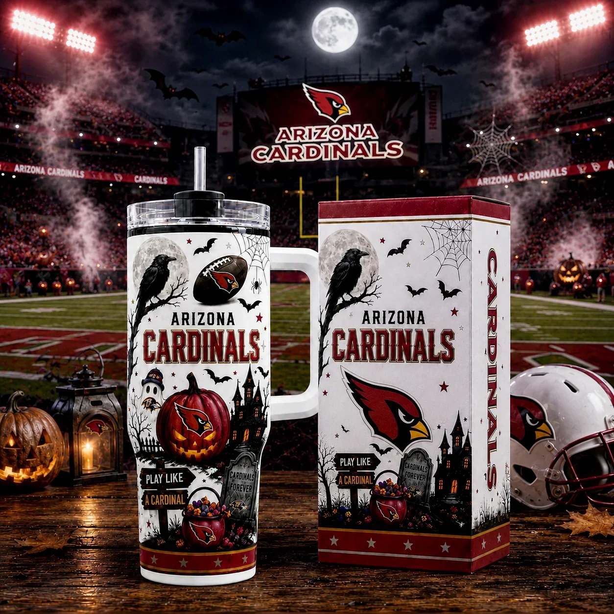 Limited Edition – Customized NFL Arizona Cardinals Halloween 40Oz Tumbler