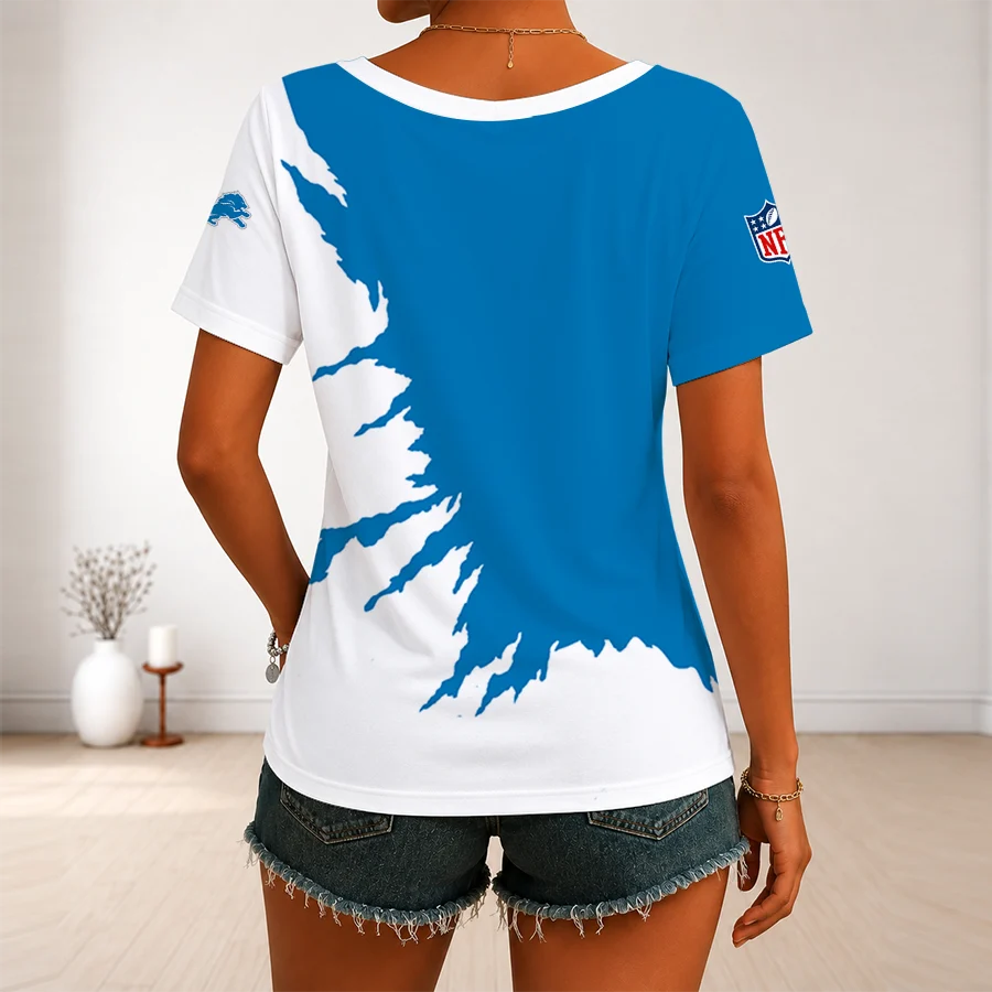 Limited Edition – Customized NFL Detroit Lions V-Neck Female Shirt - Image 2