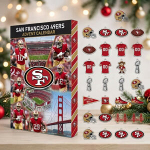 San Francisco 49ers NFL Advent Calendar 24 Ornaments Christmas Countdown Fans Gift