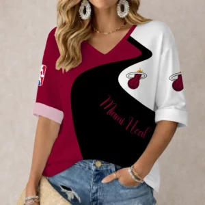Limited Edition – Customized NBA Miami Heat Women’s V-Neck Long Sleeve Shirt