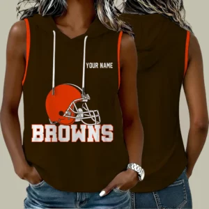 Limited Edition – Customized NFL Cleveland Browns Women’s Sleeveless Hooded Pocket Tank Top