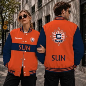 Limited Edition – Customized WNBA Connecticut Sun Baseball Jacket, Satin Varsity Jacket