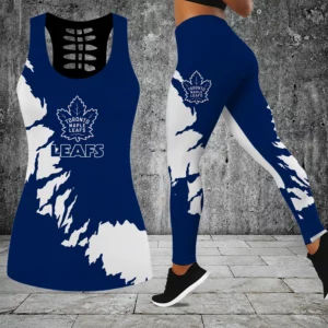Limited Edition – Customized NHL Toronto Maple Leafs Hollow Tank Top & Leggings Set