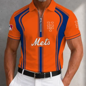 Limited Edition – Customized MLB New York Mets Zip Polo Shirt