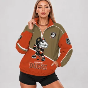 Limited Edition – Customized NHL Anaheim Ducks V-Neck Zipper Sweatshirt Jacket