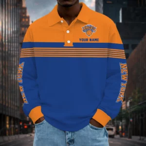 Limited Edition – Customized NBA New York Knicks Men Long Sleeve Polo Shirt