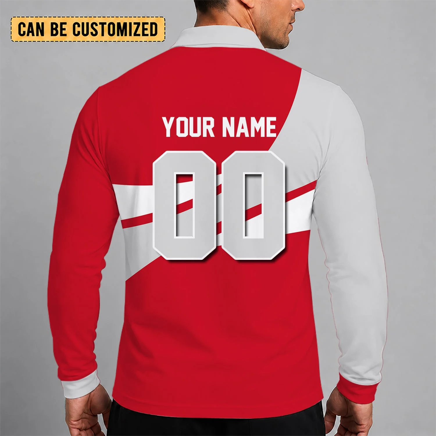 Limited Edition – Customized NHL Detroit Red Wings Men Long Sleeve Polo Shirt - Image 2