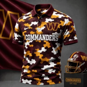Limited Edition – Customized NFL Washington Commanders Camo Polo Shirt