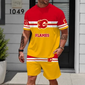 Limited Edition – Customized NHL Calgary Flames Unisex T-Shirt & Shorts Set
