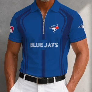 Limited Edition – Customized MLB Toronto Blue Jays Zip Polo Shirt