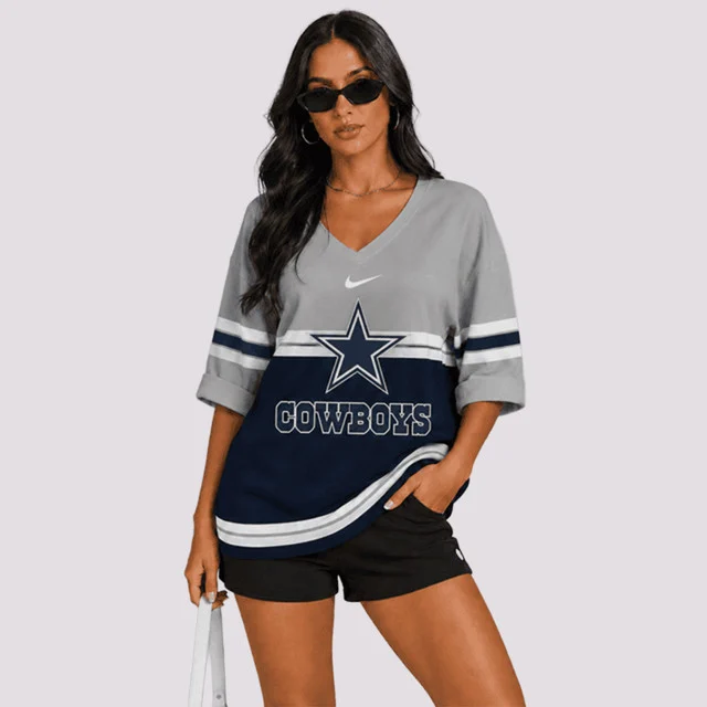 Limited Edition – Customized NFL Dallas Cowboys Women’s Heart V-Neck Long Sleeve Shirt