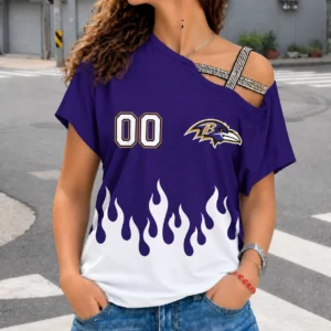 Limited Edition – Customized NFL Baltimore Ravens Women’s Shoulder Shirt