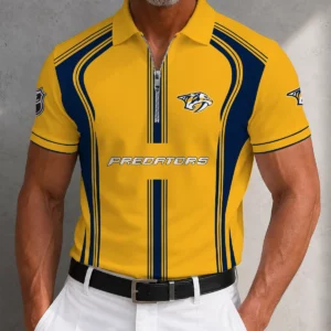Limited Edition – Customized NHL Nashville Predators Zipper Polo Shirt