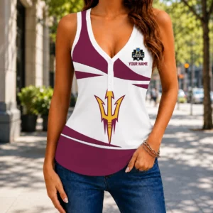 Limited Edition – Customized NCAA Arizona State Sun Devils Women’s V-Neck Tank Top