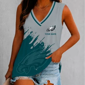 Limited Edition – Customized NFL Philadelphia Eagles Women’s V-Neck Tank Top