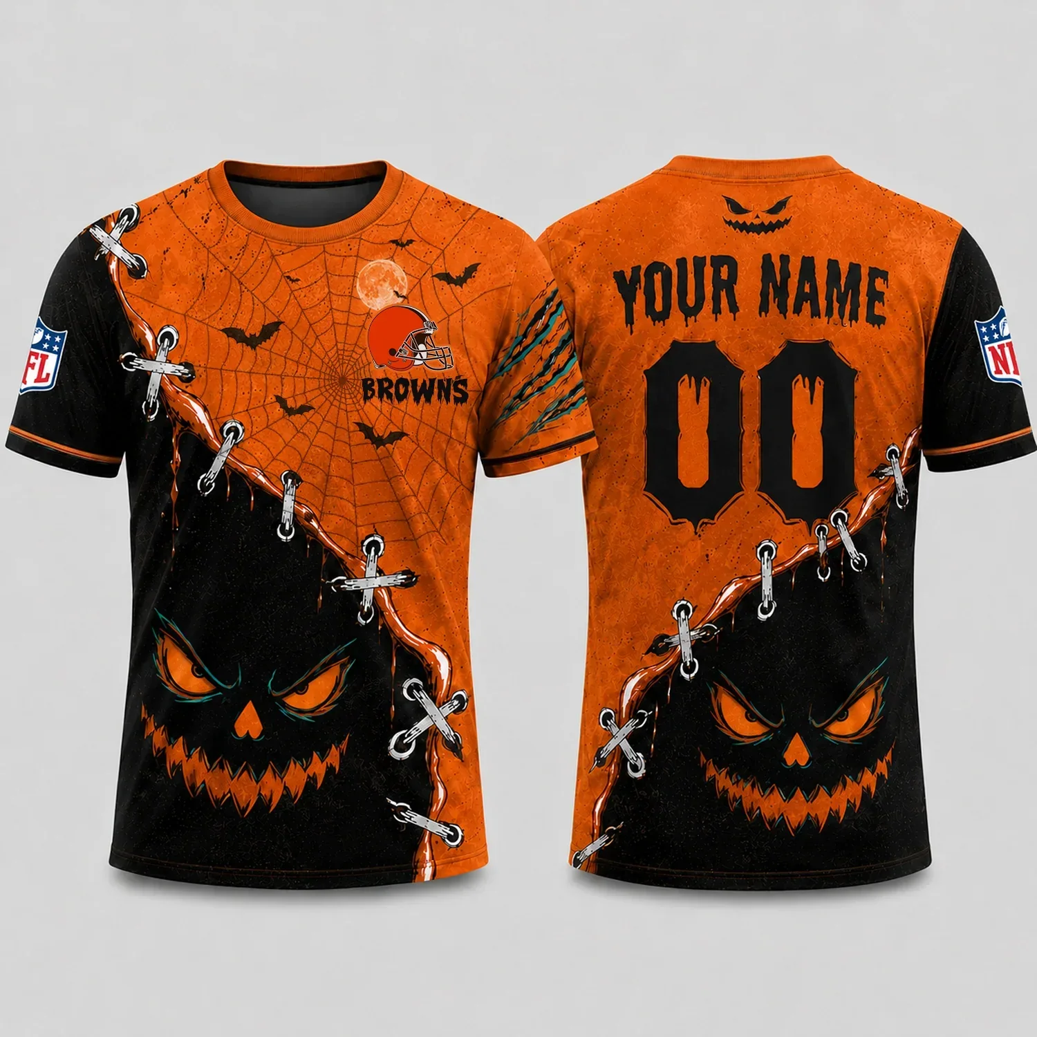 Limited Edition – Customized NFL Cleveland Browns Halloween Unisex T-Shirt