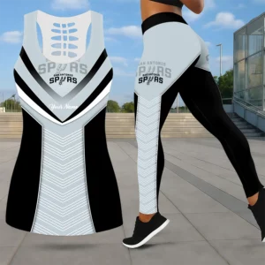 Limited Edition – Customized NBA San Antonio Spurs Leggings & Hollow Tank Top Set