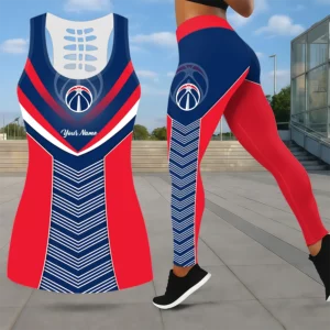 Limited Edition – Customized NBA Washington Wizards Leggings & Hollow Tank Top Set