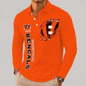 Limited Edition – Customized NFL Cincinnati Bengals Long Sleeve Polo Shirt